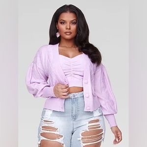 Fashion to Figure Lilac Cardigan and sweater crop cami
